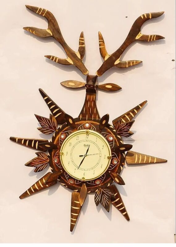 Wooden Deer Clock