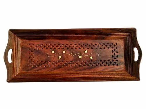 Wooden tray, Shape : Rectangular