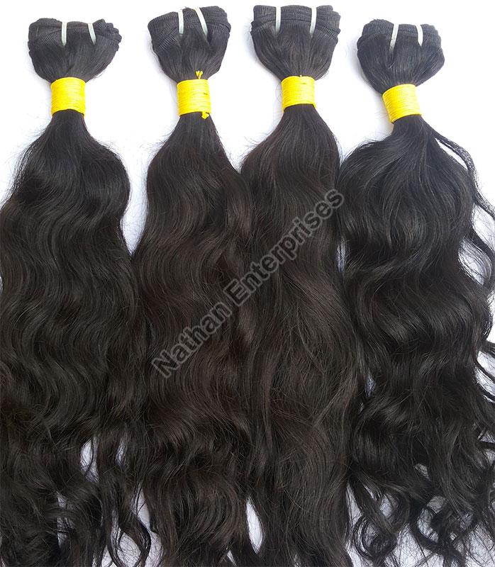Black Indian Remy Wavy Hair, for Parlour, Personal, Gender : Female