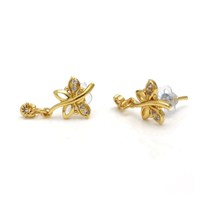 Polished Brass Butterfly Earring, Packaging Type Plastic Packet