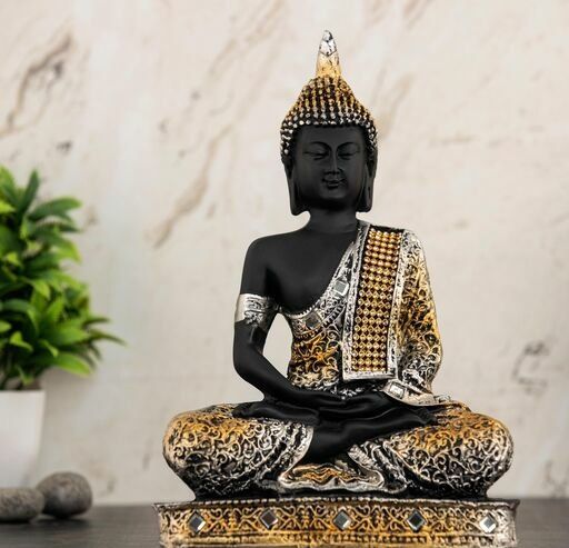 Multicolor Polished Polyresin Buddha Statue, for Office, Home, Gifting, Packaging Type : Carton Box