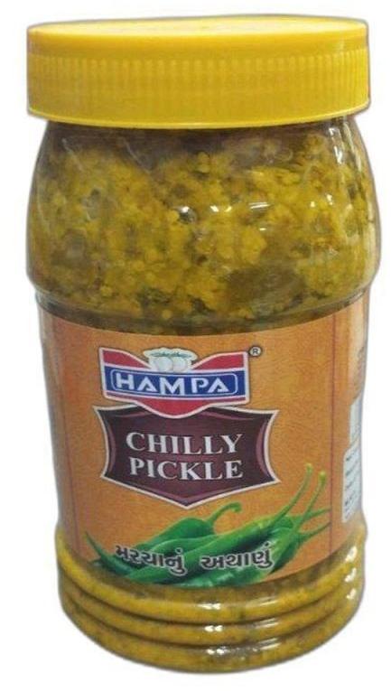Hampa Green Chilli Pickle, for Home, Taste : Spicy