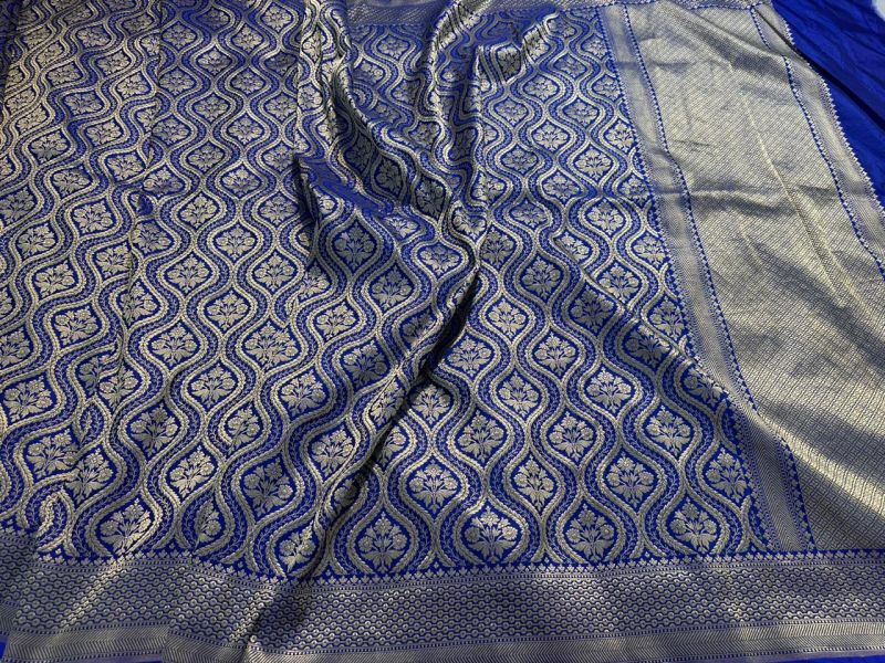 Pure Katan Silk Brocade Saree, Feature : Dry Cleaning