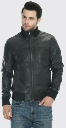 Black Men Leather Bomber Jacket Size S To XXL at Rs 1500 in Ludhiana ID 7104495