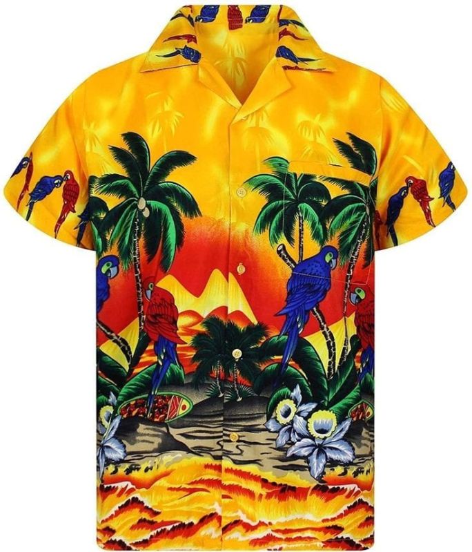 Regular Collar Polyester Hawaiian Shirts, for Textiles, Size : M, XL, XXL, XXXL