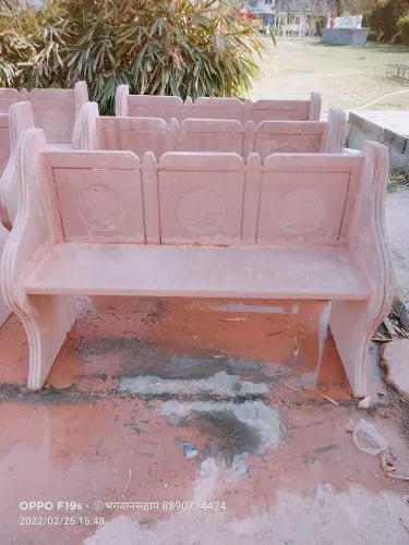 Rectangular Polished Brown Sandstone Garden Bench, Style : Contemporary