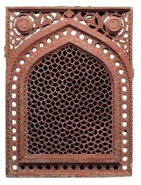 Rectangular Polished Brown Sandstone Jali, for Construction, Size : Standard