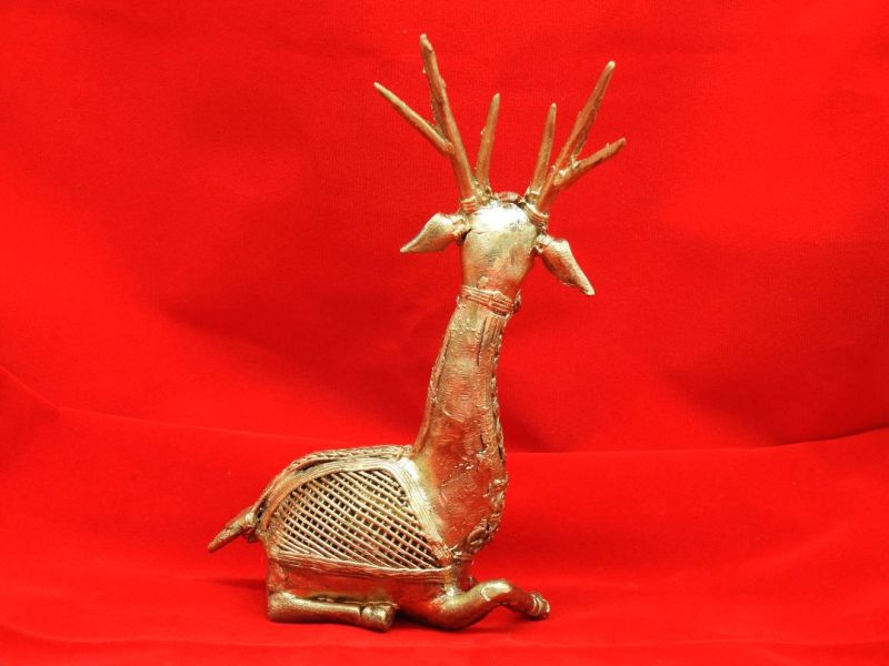 Traditional Art Dhokra Brass Metal Casting Deer