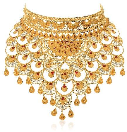 Gold necklace, Color : Golden