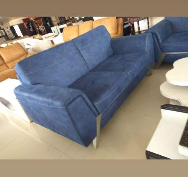 Blue Plain Feather Sofa Set