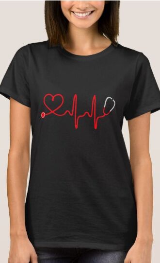 tethoscope Heart Nurse T Shirt - Registered Nurse