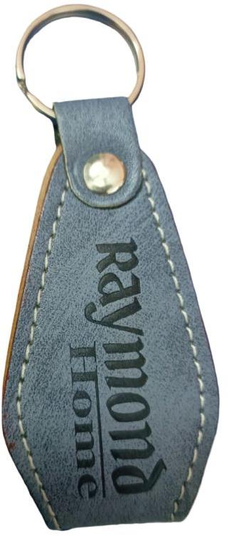 Polished Grey Promotional Leather Keychain