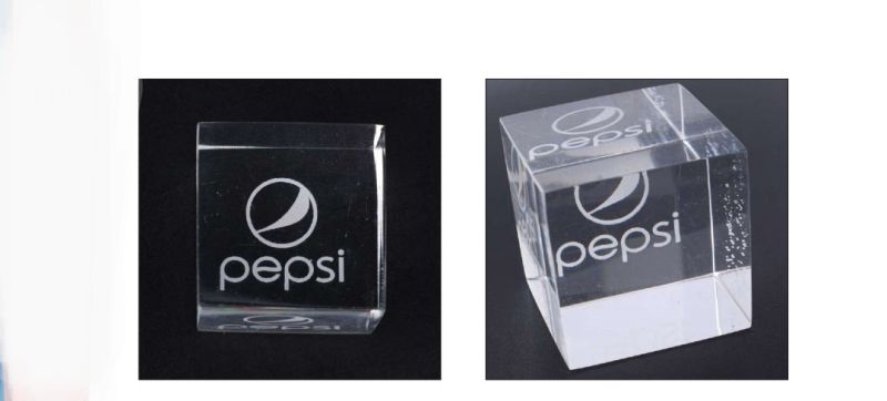 Printed Glossy Acrylic Promotional Cube Shaped Paperweight, for Office