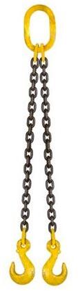 Powerfull SS /MS /Alloy Steel Plain Two Leg Chain Sling, Color : Black