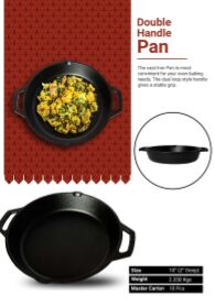 Cast Iron Double Handle Pan, Length : 2inch, 3inch, 4inch, 5inch