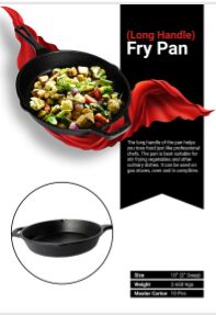 Cast Iron Long Handle Fry Pan, for Cooking, Home, Restaurant, Certification : ISI Certified