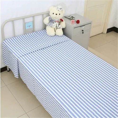 Cotton Striped Hospital Bedsheet Fabric, Width : 128 inch