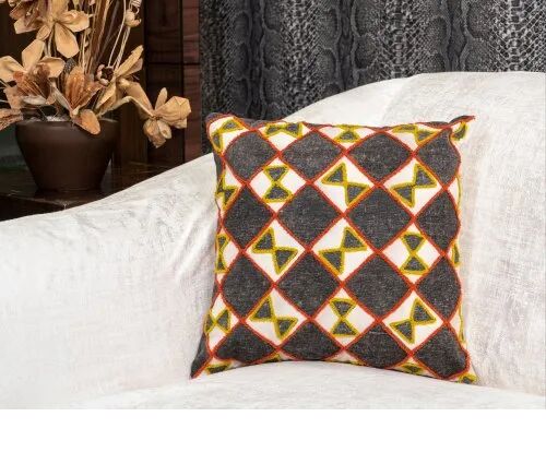  Cotton Embroidery Cushion Cover, Size : 16 x 16 inch