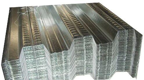Galvanised Steel Floor Decking Sheet, for Residential Commercial, Color : Grey