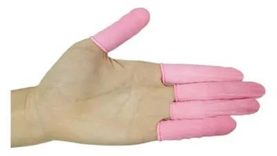 Latex Pink Finger Cots, For Clinical, Hospital, Laboratory, Size : Full Size