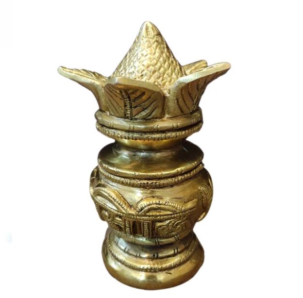 Gold Brass Kalash, for Home, Temple, Style : Traditional