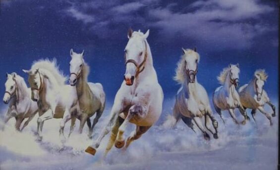 Seven Horses Running Painting