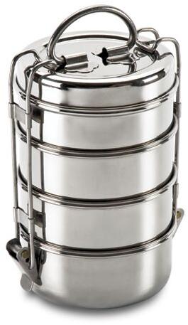 Polished Stainless Steel Clip Tiffin, for Food Packing, Feature : Durable, Eco Friendly, Good Quality