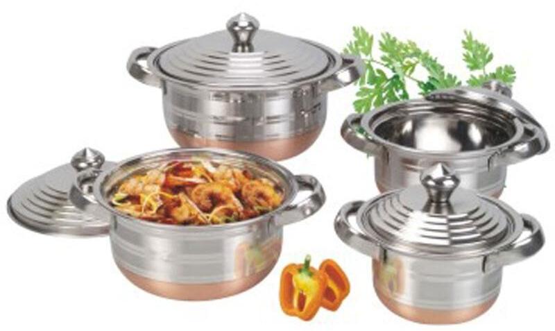 Copper Bottom American Casserole Set- 4 Pcs