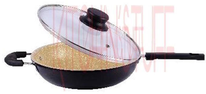 Metal Bakelite Handle Coated Forged Wok, for Home, Hotel, Restaurant, Feature : Anti-corrosive, Attractive Design