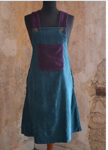 Velvet dungaree dress