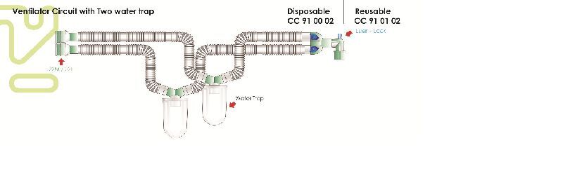 Ventilator Circuit With Double Water Trap