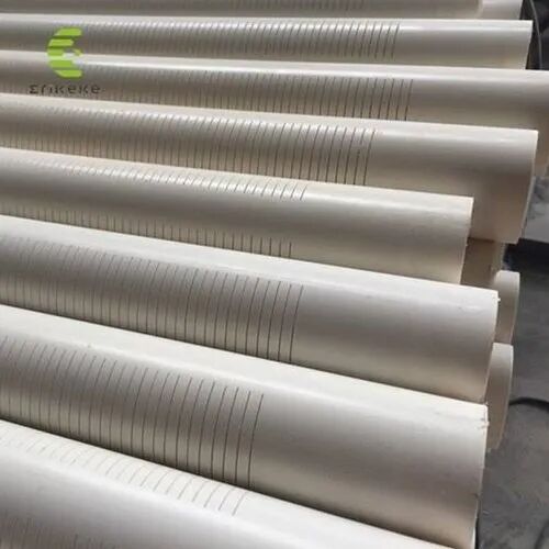 Round Plastic Slotted Pipe, Color : White