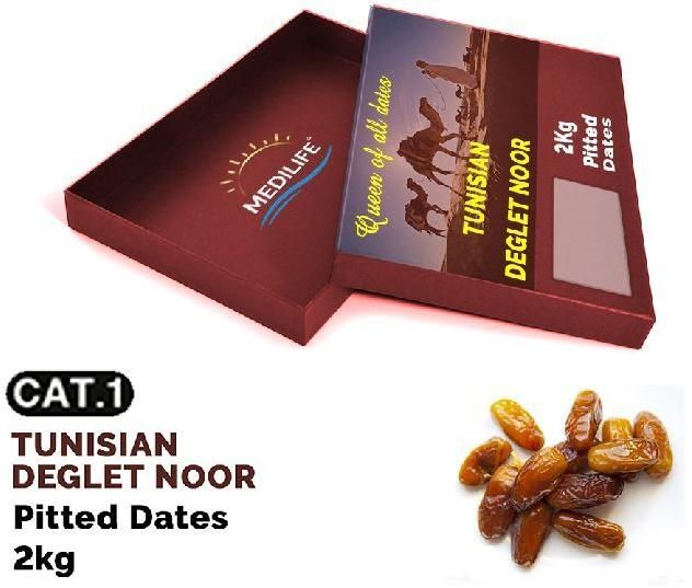 Pitted Dates Deglet Nour , Carton Box 2 Kg
