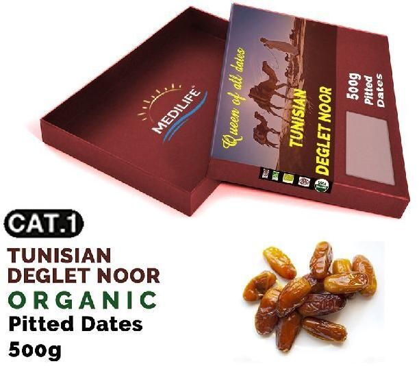 Organic Pitted Dates 500 Gr Caton Box , Dates Without Seed From Tunisia