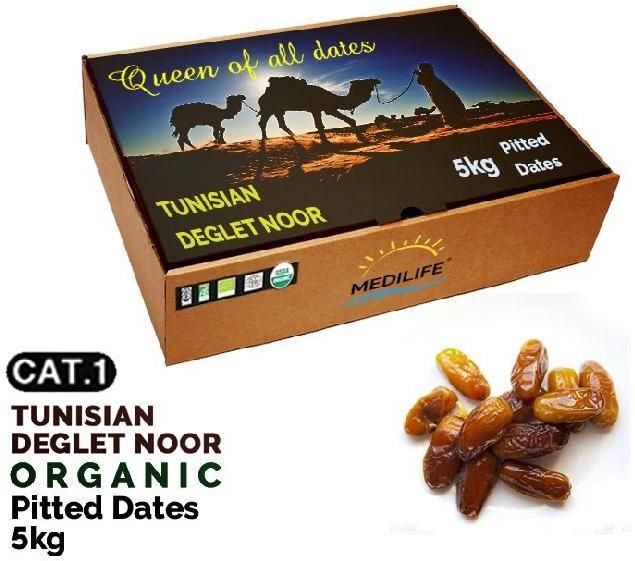 Organic Pitted Dates , Tunisian Seedless Dates 5kg