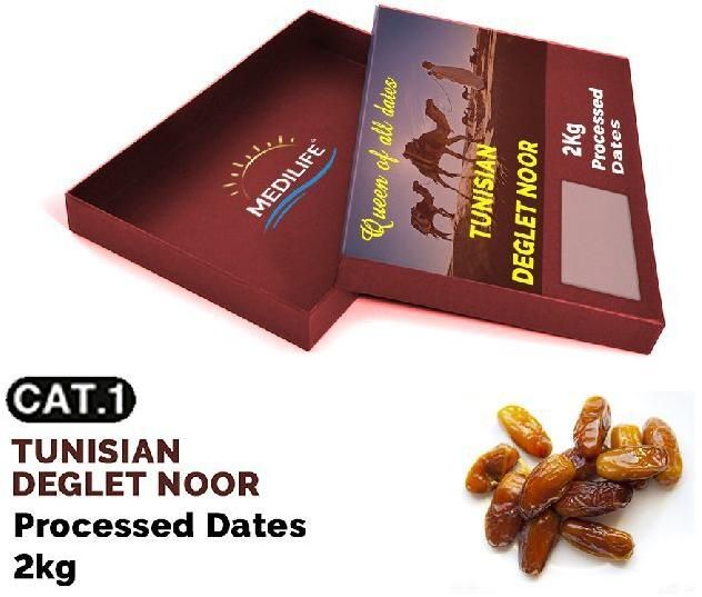 Processed Dates , High Quality Tunisian Dates , 2 Kg Carton Box