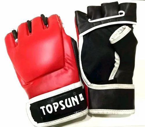 Plain Pu Leather MMA Fighting Gloves, Gender : Unisex