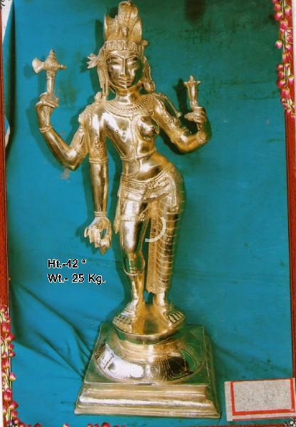 Metal Polished Brass Ardhanarishvara Statue, for Home, Hotel, House, Shop, Color : Golden