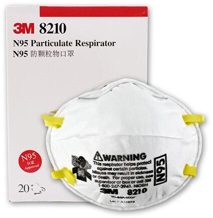 3M 8210 N95 MASK, for Clinics, Hospitals, Industries, Size : Standard