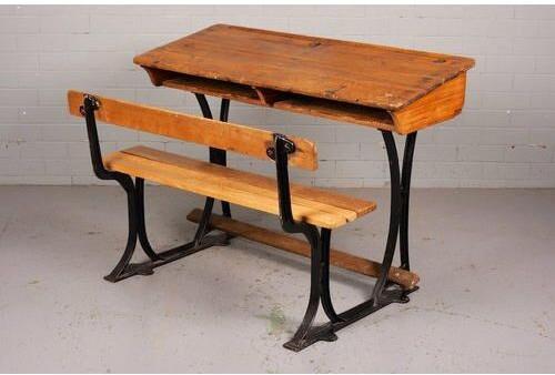 wooden school bench