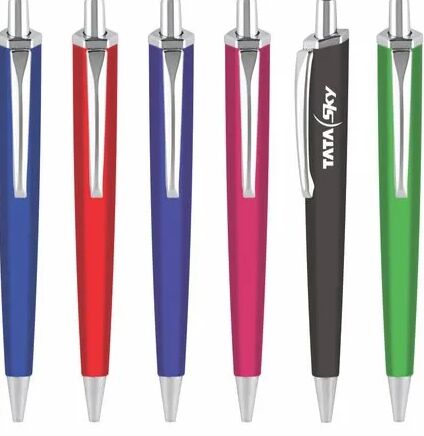 Hexagonal metallic ball pen, Ink Color : Blue