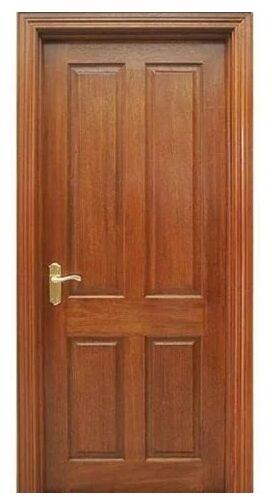 Hinged Finished Modular Wooden Door, Color : Brown