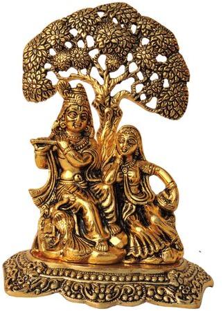 Arihantt Brass Radha Krishna Statue, Color : Golden (Gold Plated)