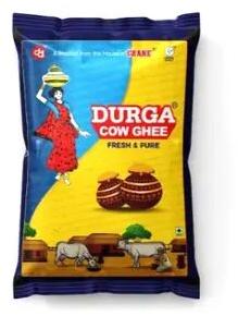 Light Yellow Liquid Durga Cow Ghee Pouches, For Cooking, Worship, Packaging Type : Plastic Packet