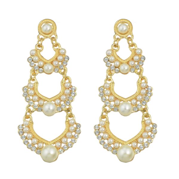 Gold-Plated Pearl Jhumkas