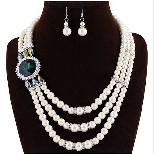 Multi-layer Royal Pearl Necklace Set