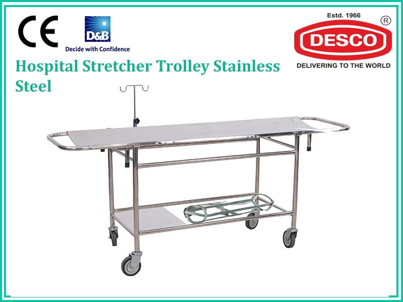STAINLESS STEEL STRETCHER TROLLEY