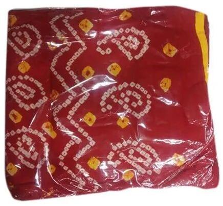 Ladies Cotton Bandhani Suit Material, Color : Red