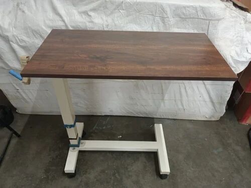 Powder Coated Mild Steel Hospital Patient Food Table, Size : 750 X 400 X 750 cm