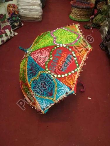 Cotton Handcrafted Umbrella, Size : 30 Cm Height When Folded